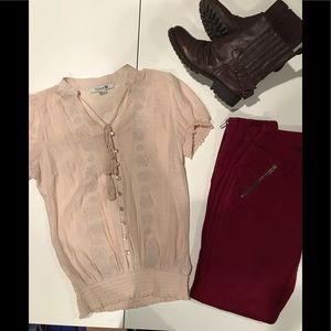 Forever 21 embroidered short sleeve shirt.